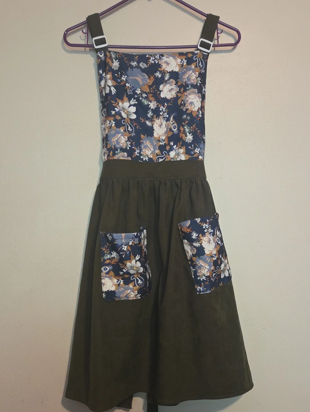 Floral Bodice Olive Apron